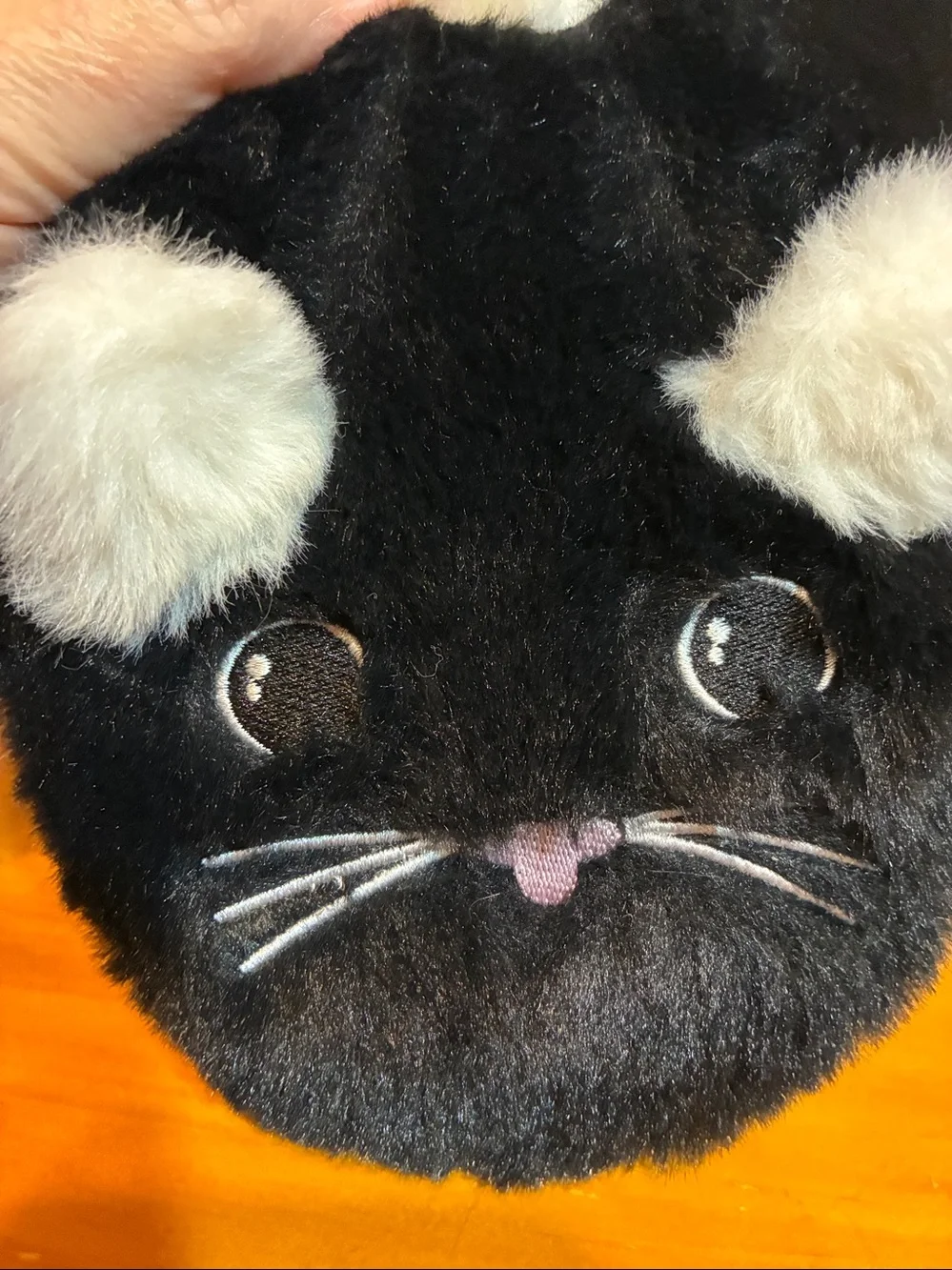 Plush Black Soft Fuzzy Cat slippers
